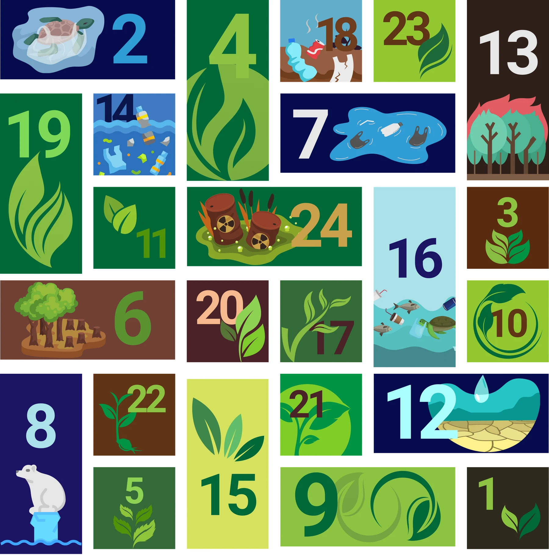 CSR Advent calendar with 24 illustrated windows inspired by environmental themes